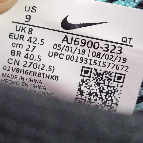 🔥 Nike Air Vapormax Flyknit 3 Mens 9 South Beach Running Gym Walking Sneakers - Picture 11 of 12